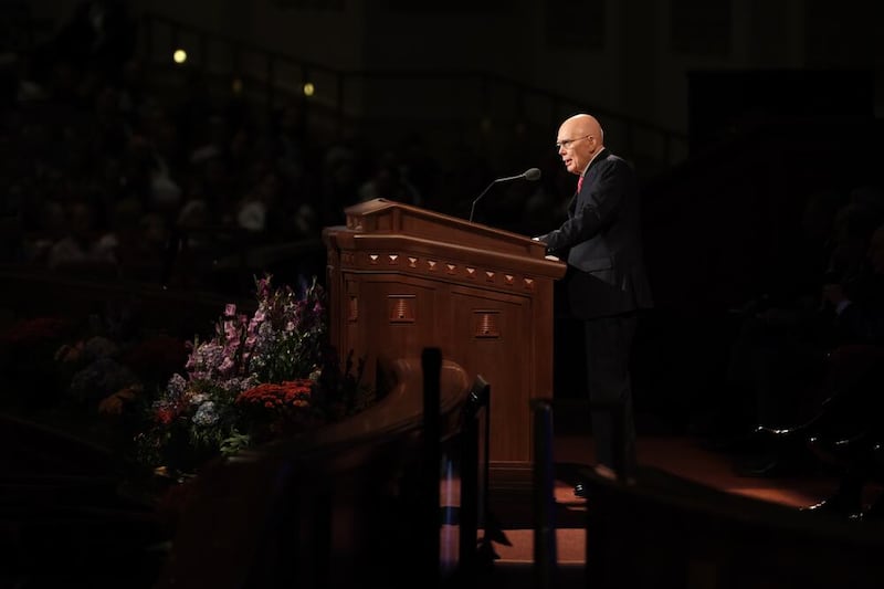 President Dallin H. Oaks speaks during October 2023 general conference