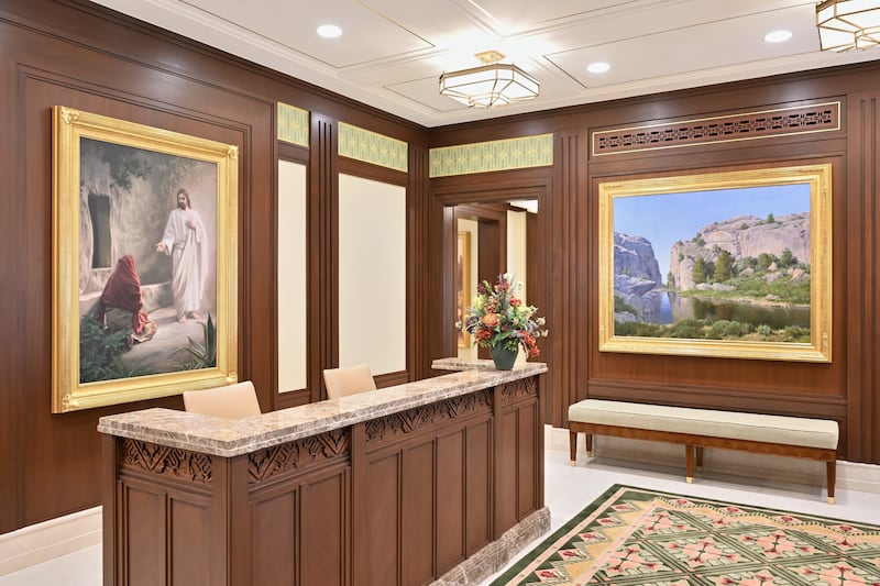 The recommend desk inside the Casper Wyoming Temple.