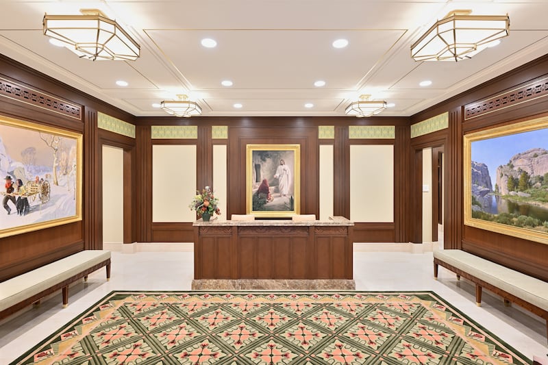 The recommend desk inside the Casper Wyoming Temple.