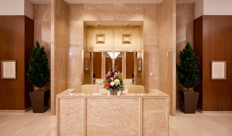 A recommend desk in the rededicated Idaho Falls Idaho Temple.