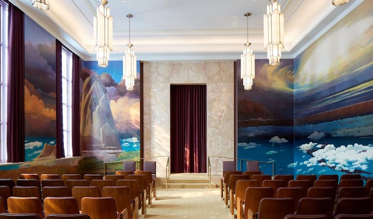 An instruction room in the rededicated Idaho Falls Idaho Temple.