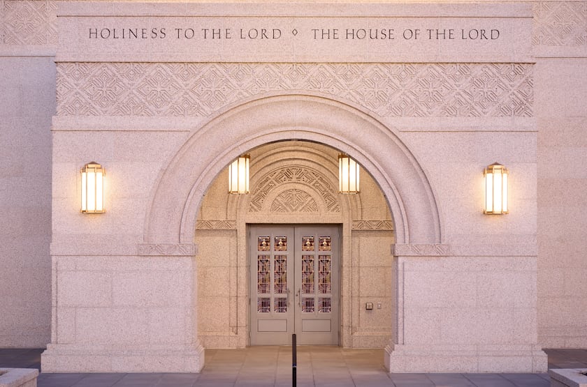 The Helena Montana Temple entrance.