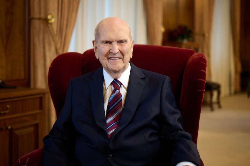 President Russell M. Nelson, president of the Church, in a prerecorded message shown during the Sunday afternoon session of the 194th Annual General Conference of The Church of Jesus Christ of Latter-day Saints on April 7, 2024.