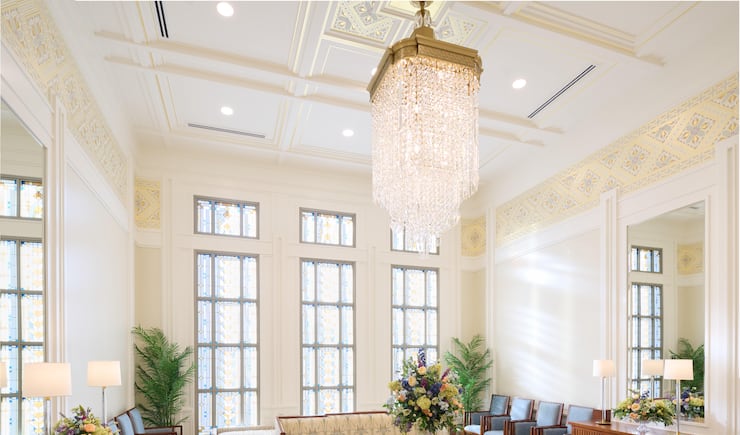 The celestial room inside the Helena Montana Temple.