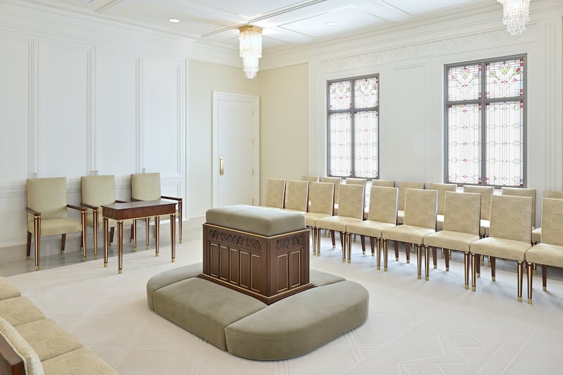 A sealing room in the Casper Wyoming Temple.