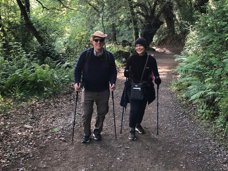 Gaylamarie and John Rosenberg on the trails during the Camino de Santiago in Spain.