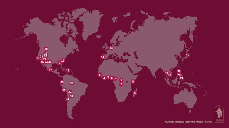 A map of the 36 new missions being created in 2024.