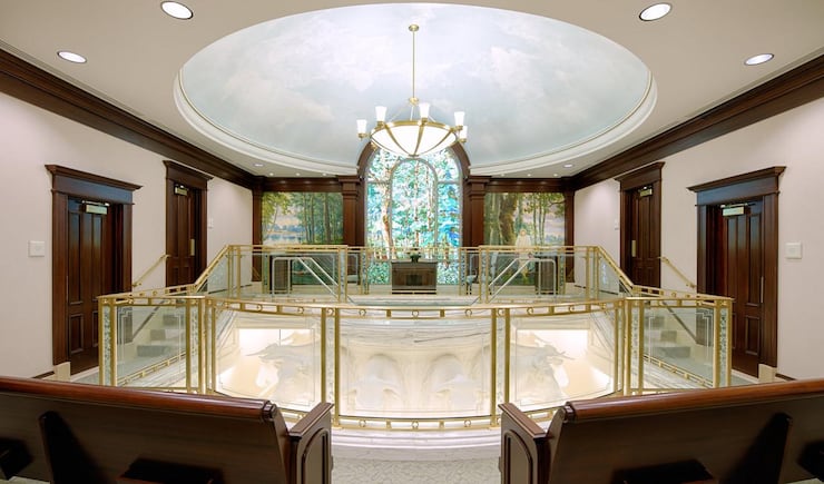 The baptismal font of the Boise Idaho Temple.