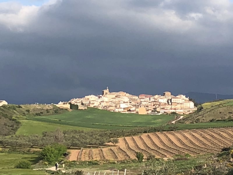 City landscape in Spain during the Camino de Santiago