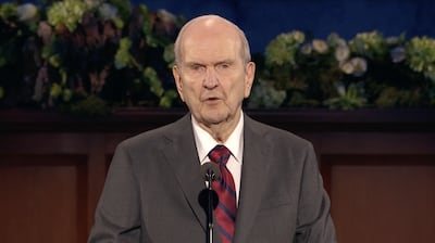 President Russell M. Nelson speaks during the Sunday afternoon session of the 190th Annual General Conference on April 5, 2020.
