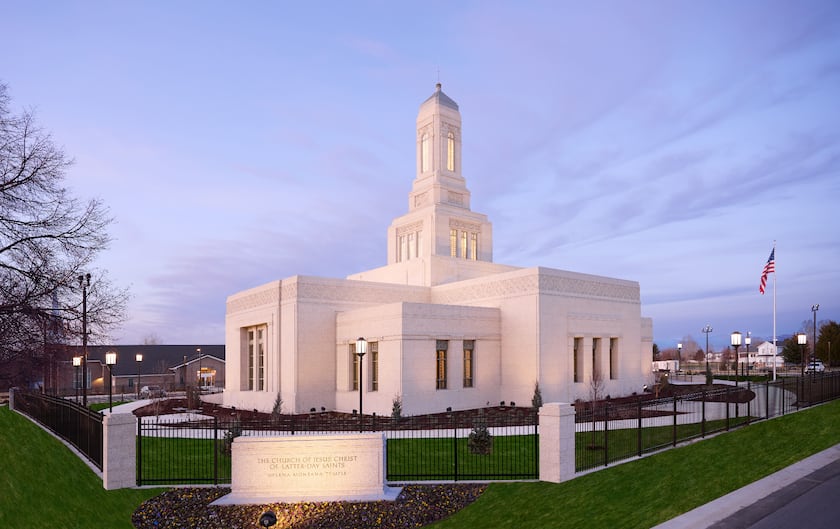 The Helena Montana Temple exterior.