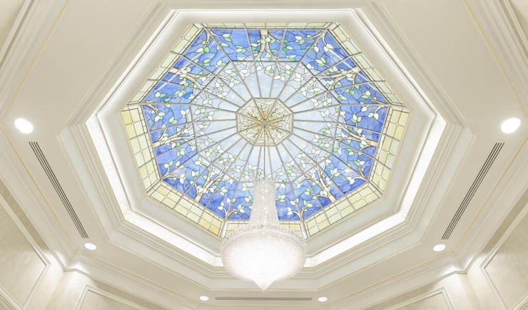 The chandelier in the celestial room of the Boise Idaho Temple.